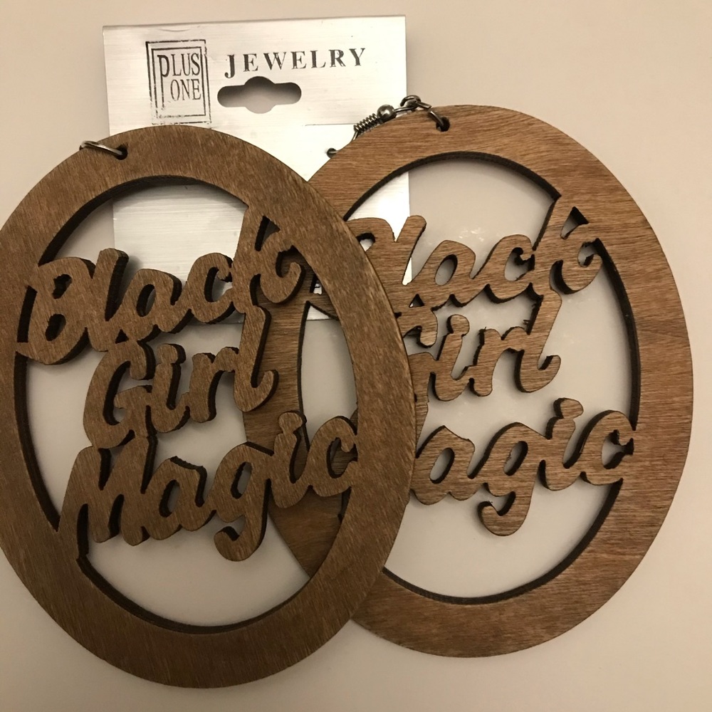 Black Girl Magic Wooden Earring